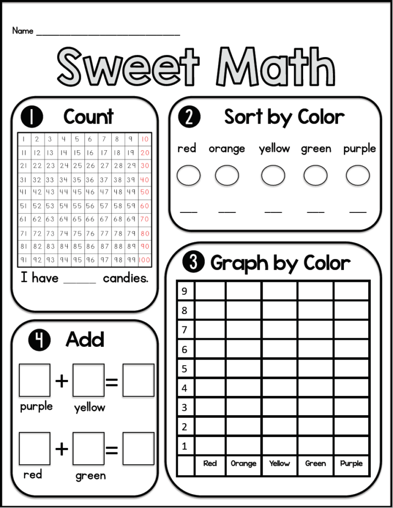 Download the free halloween candy math printable worksheets packet. M M Skittles Math Sarah S Teaching Snippets