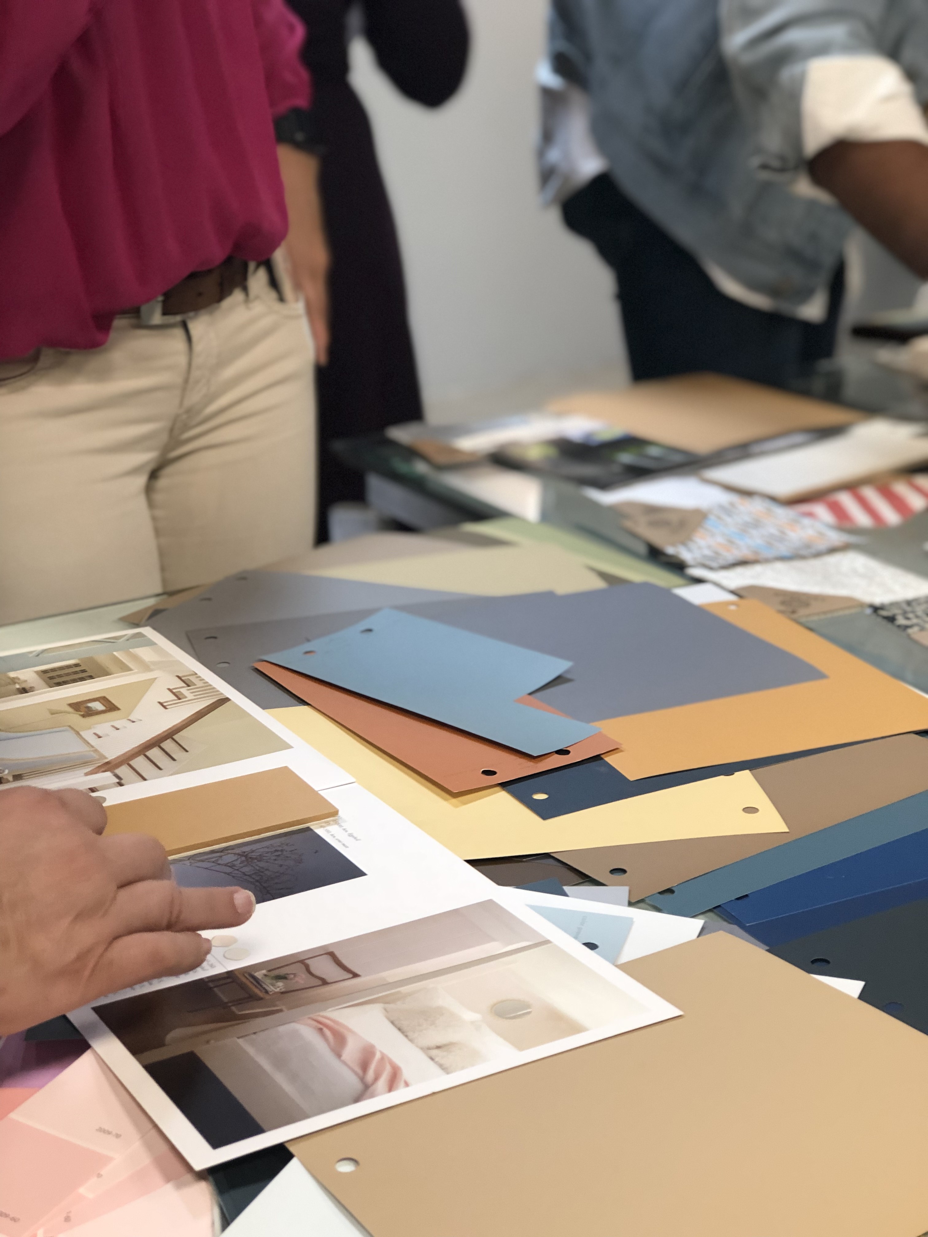 ￼￼Interior design moodboard exploring colour theory, materiality, textures and colour harmonies.