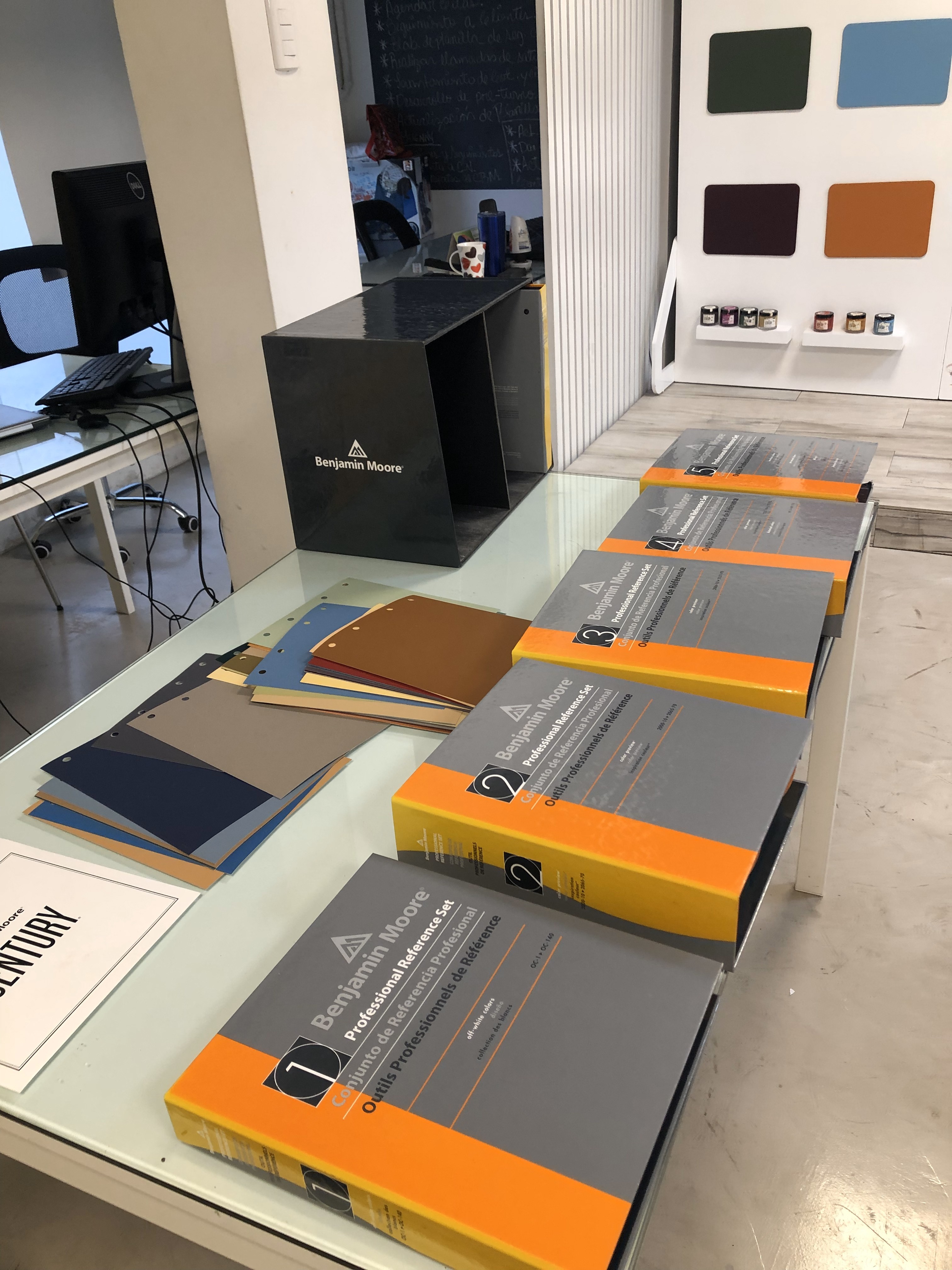 Interior design moodboard exploring colour theory, materiality, textures and colour harmonies.