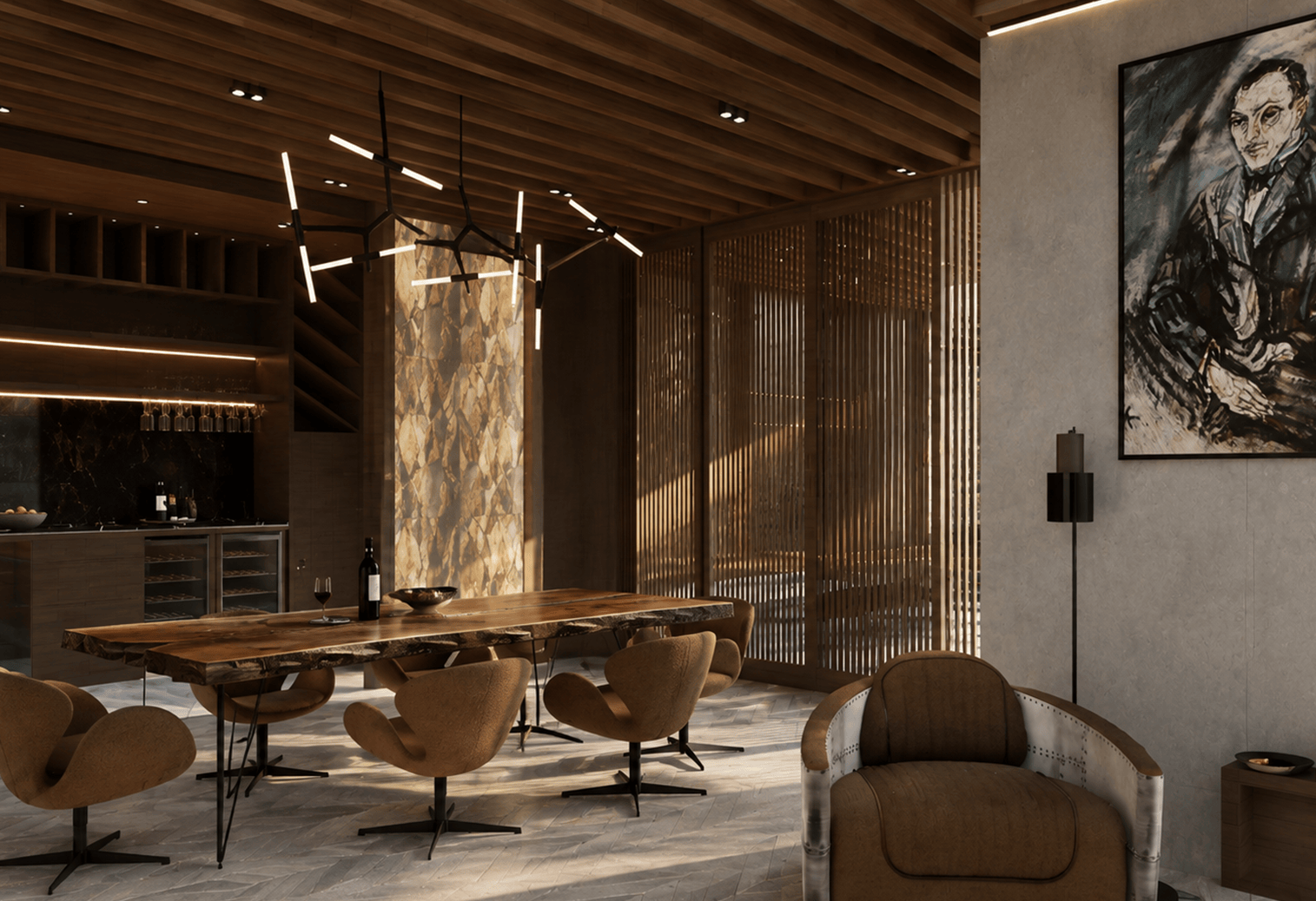 Atmospheric lounge interior at The Private Studio