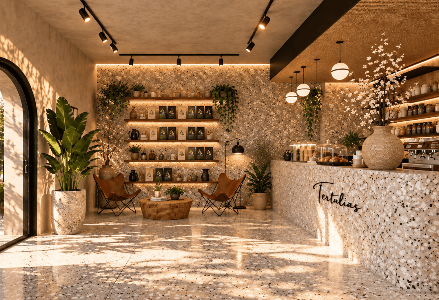 Tertulias Café contemporary café interior by ST/LAB
