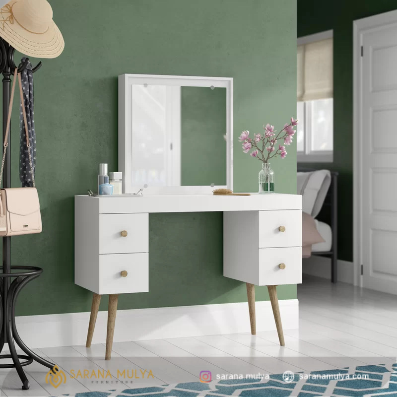 Meja Rias Minimalis Jati Natural - Sarana Mulya