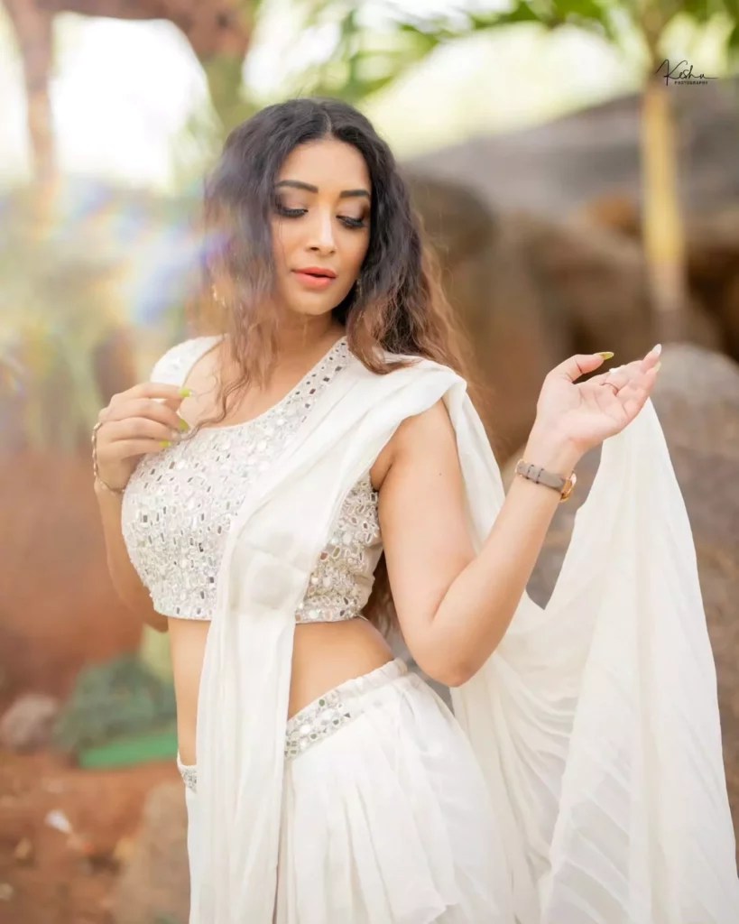 Bhanu Sri - White Readymade Saree