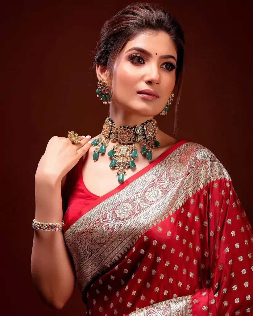 Lahoma Bhattacharya - Bridal Red Banarasi Saree