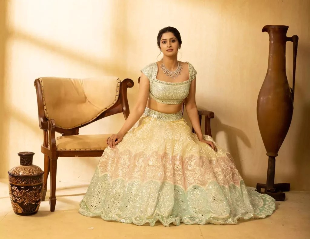 Tanya Ravi Chandran's Golden Bridal Lehenga