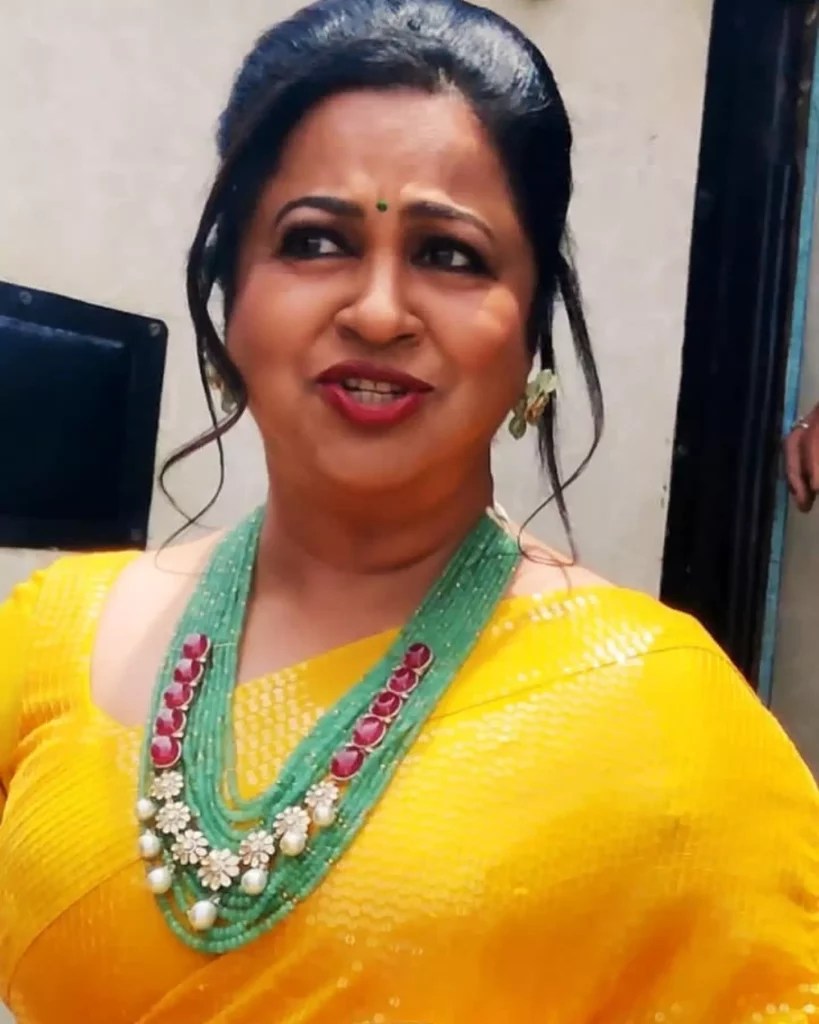 Radhika Sarath Kumar - Yellow Sequence Saree
