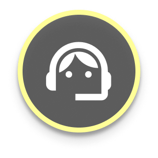circular button showing an icon of a phone agent
