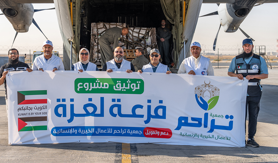 إقلاع الطائرة الإغاثية الثالثة من الجسر الجوي الكويتي إلى غزة
