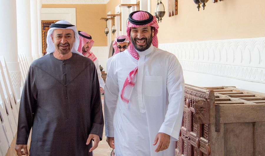 ولي العهد السعودي يبحث مع رئيس دولة الإمارات تطورات الأوضاع الإقليمية ومستجدات الأحداث في فلسطين