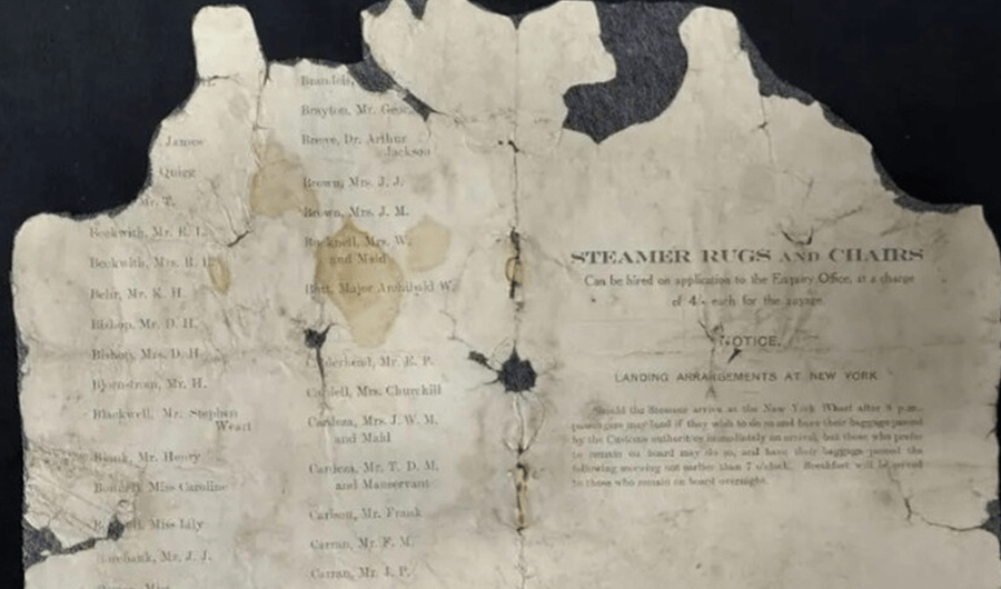 بيع أرشيف نادر لأحد ضحايا سفينة «تايتانيك» في مزاد بيع أرشيف نادر لأحد ضحايا سفينة «تايتانيك» في مزاد