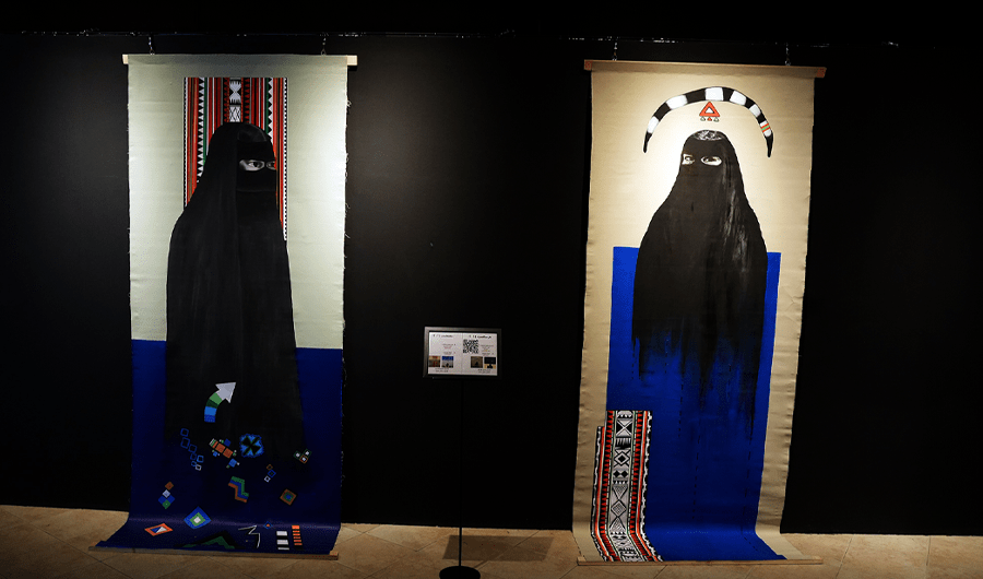 ريشة طالبات ثانوية &laquo;بيان&raquo; تحاكي فن سامي محمد في معرض &laquo;نقش&raquo;