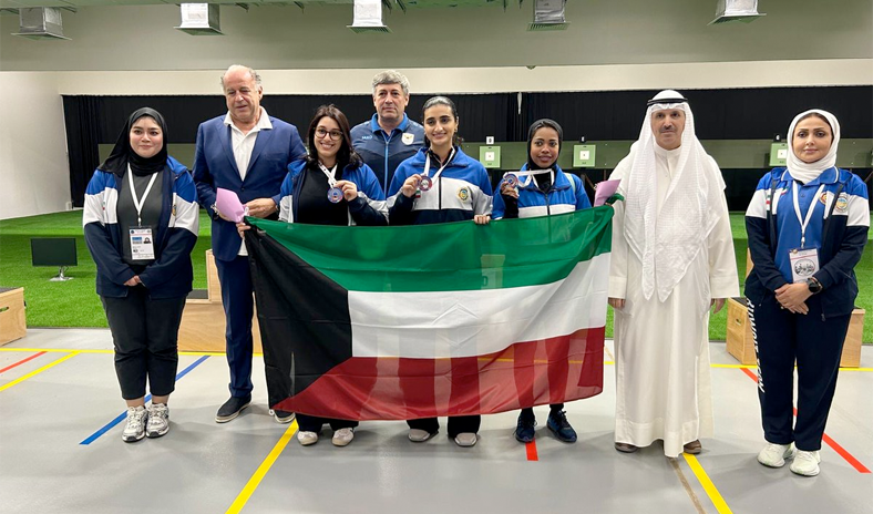 منتخب الكويت يستهل مشاركته في البطولة العربية للرماية بفضية &laquo;رماية بندقية 10 أمتار &ndash; فرق سيدات&raquo;