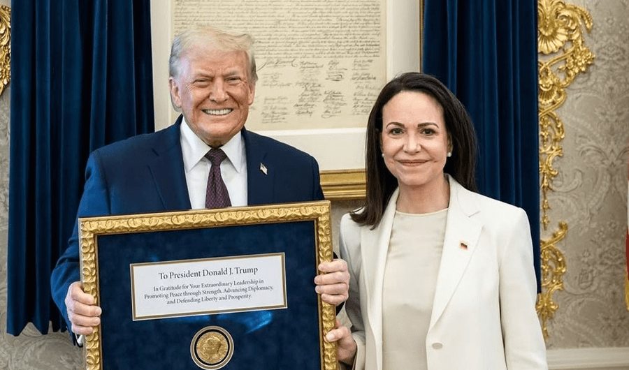 زعيمة المعارضة الفنزويلية تهدي ترامب ميدالية جائزة نوبل للسلام