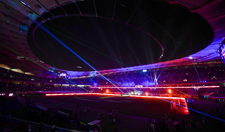 استاد جابر الأحمد يشهد أجواء احتفالية قبل مواجهة كأس «السوبر الفرنسي» استاد جابر الأحمد يشهد أجواء احتفالية قبل مواجهة كأس «السوبر الفرنسي»