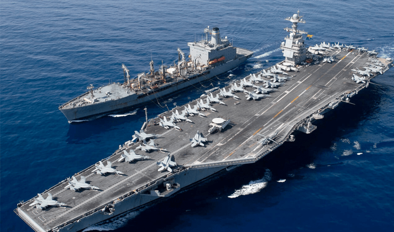 أضخم حاملة طائرات في العالم تغادر اليونان متجهة للشرق الأوسط