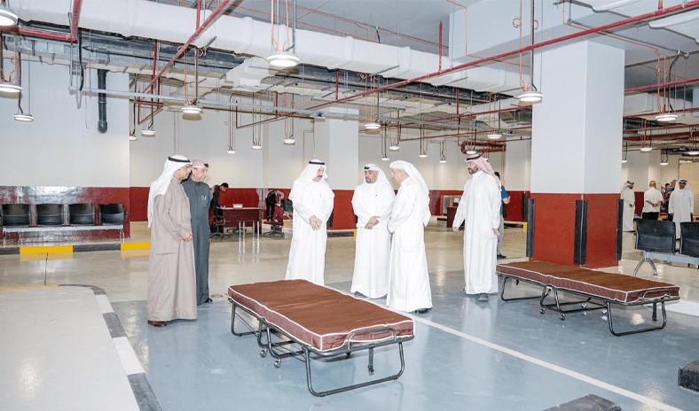 وزير المالية يتفقد عدداً من ملاجئ الطوارئ بمجمع الوزارات