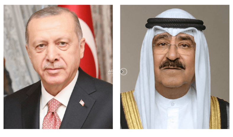 سمو أمير البلاد يتلقى اتصالاً هاتفياً من الرئيس التركي