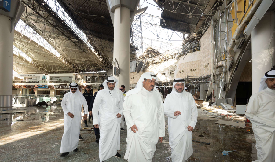 رئيس مجلس الوزراء يتفقد مبنى الركاب &laquo;T1&raquo; بمطار الكويت بعد تعرضه لعدوان إيراني آثم