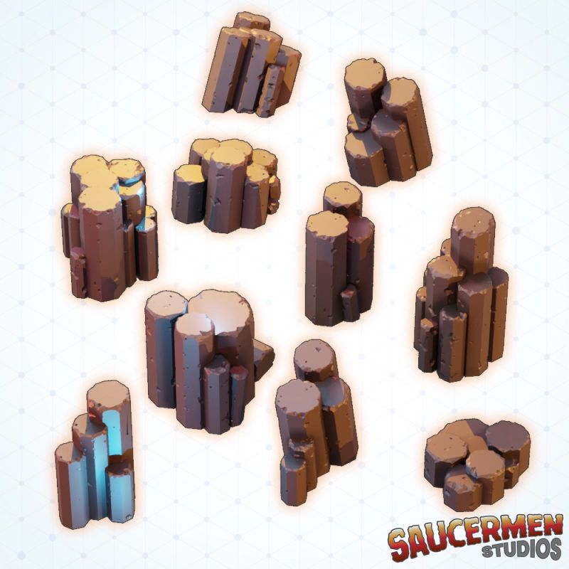 Alien Mining Tech Stl Saucermen Studios - Modern Mountain Art - High Resolution