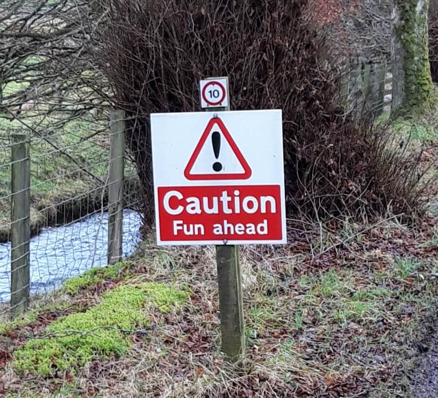 sinn saying caution fun ahead