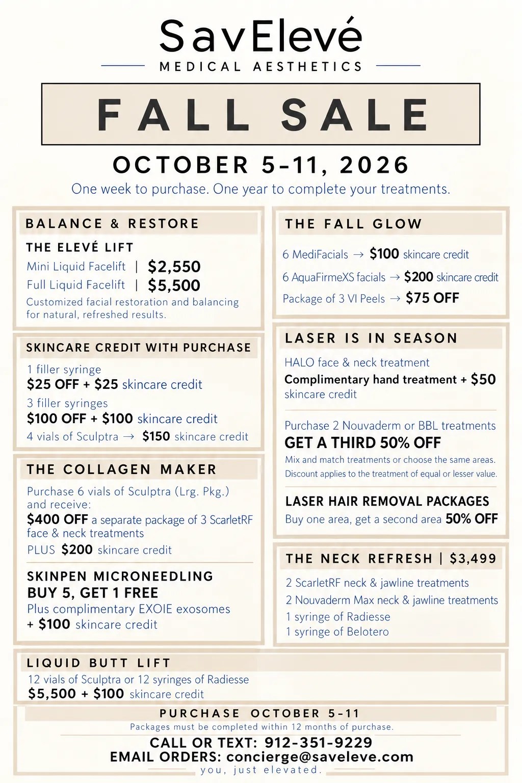 SavElevé Fall Sale
