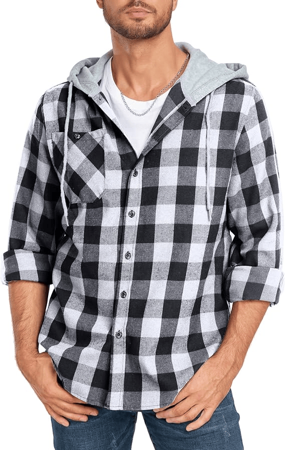 Men's Hooded Flannel Shacket Slashed 50% Off—Just $10