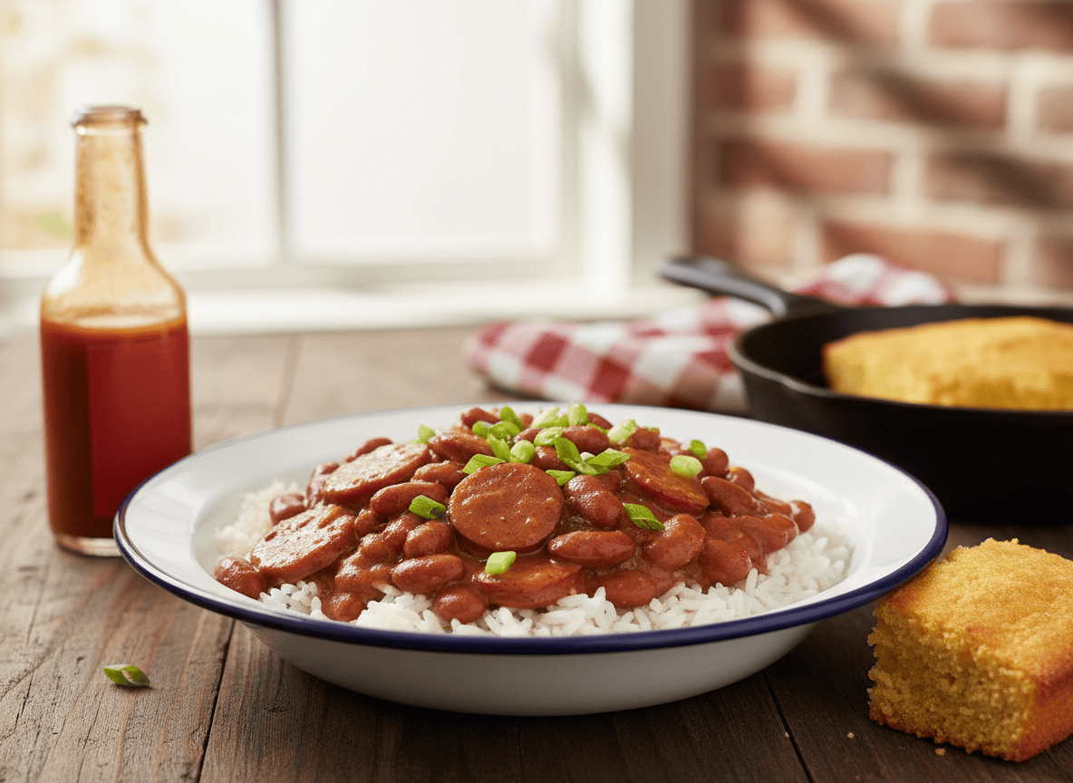 Frijoles Rojos con Arroz Estilo Nueva Orleans