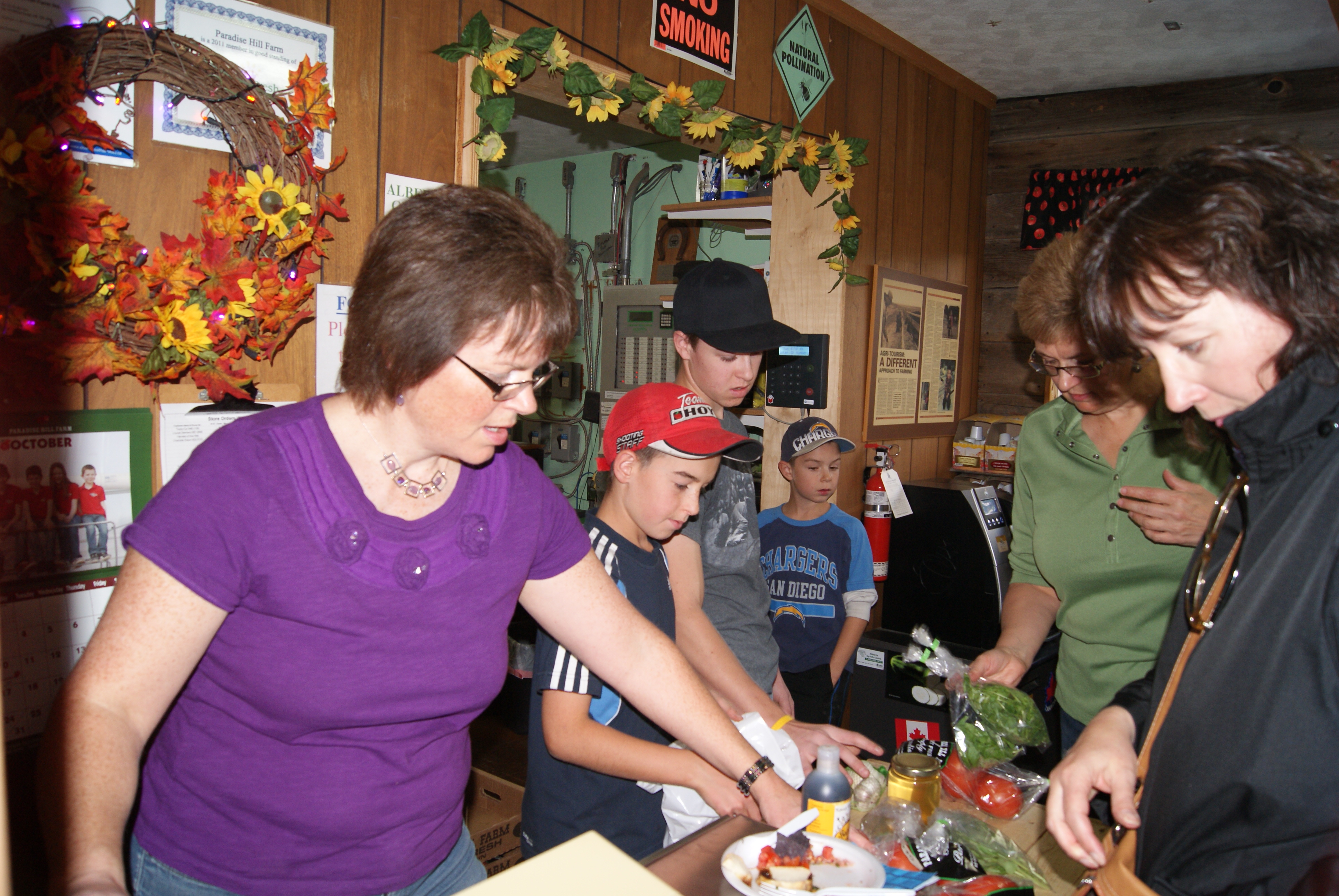 The whole Legault family helps out in the operation and farm gate store