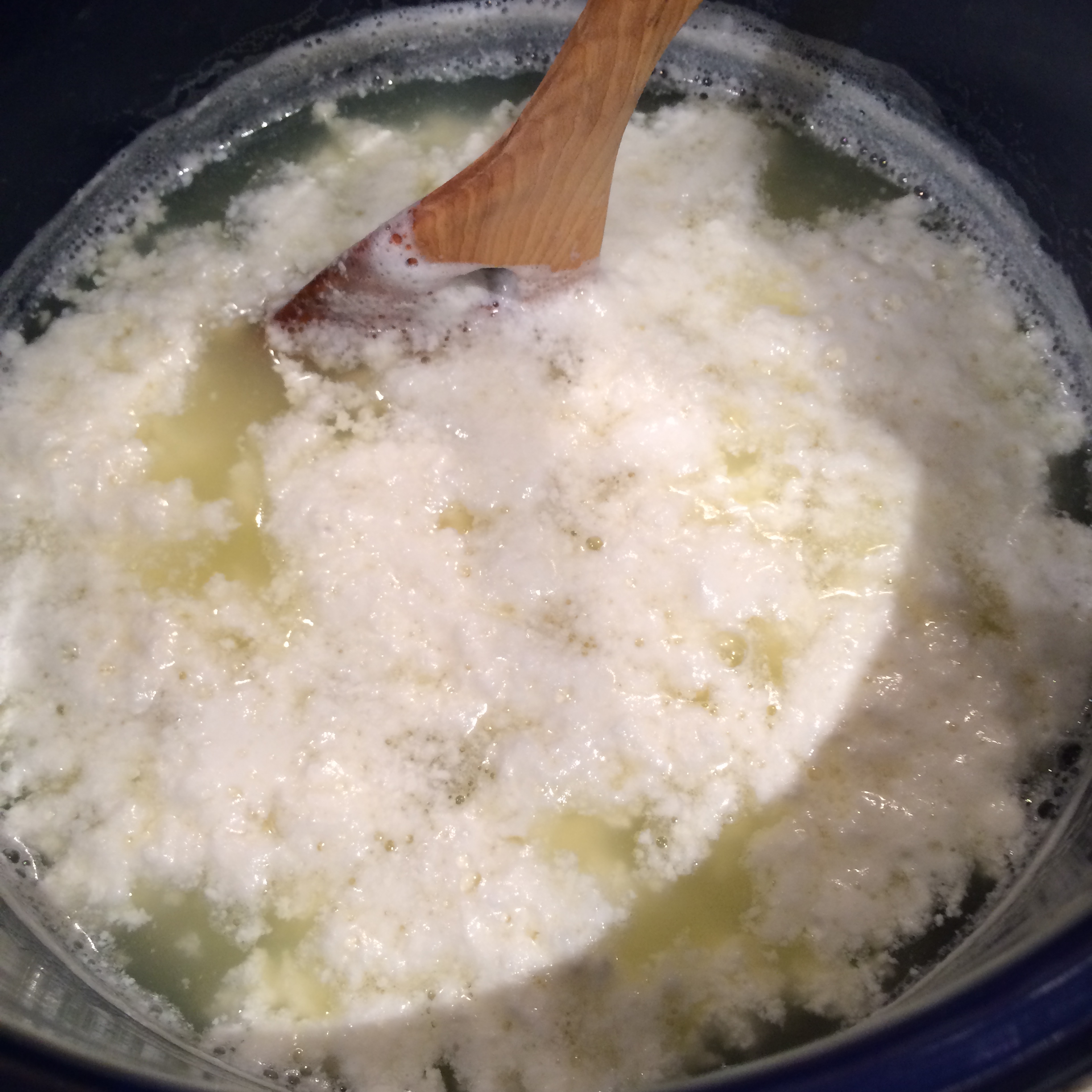 Curds and whey forming photo - Karen Anderson