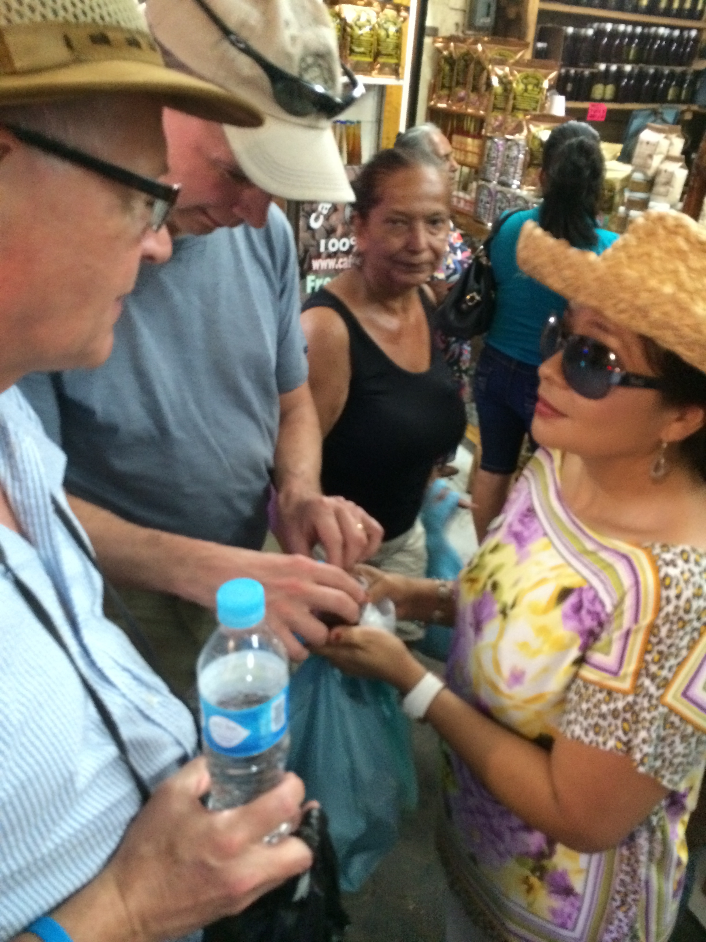 What fun to meet Alberta at Noon listener Rob Hutchinson (on left) on a market tour in Mexico photo - Karen Anderson