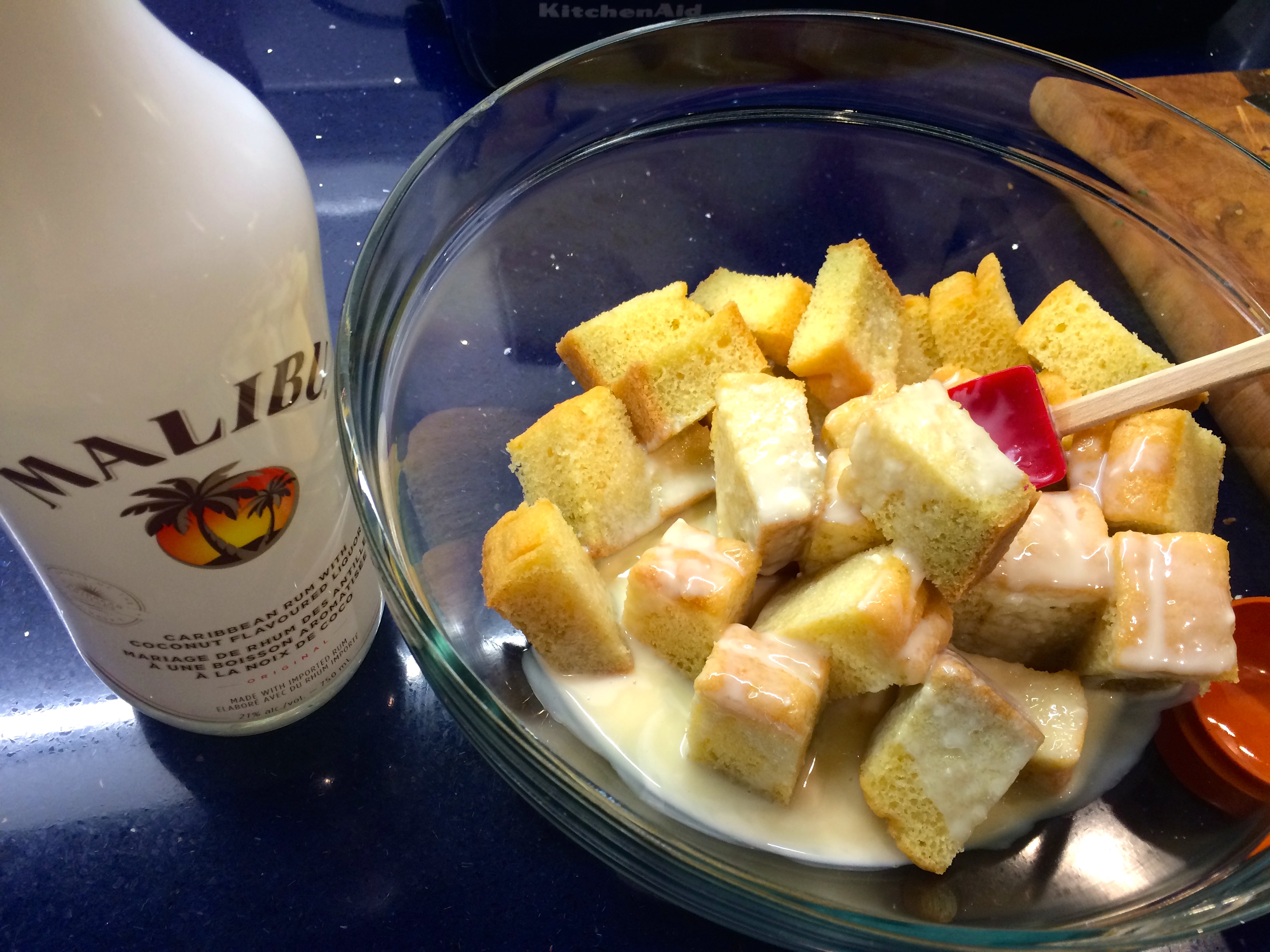 Mix to coat with white chocolate and rum - photo - Karen Anderson