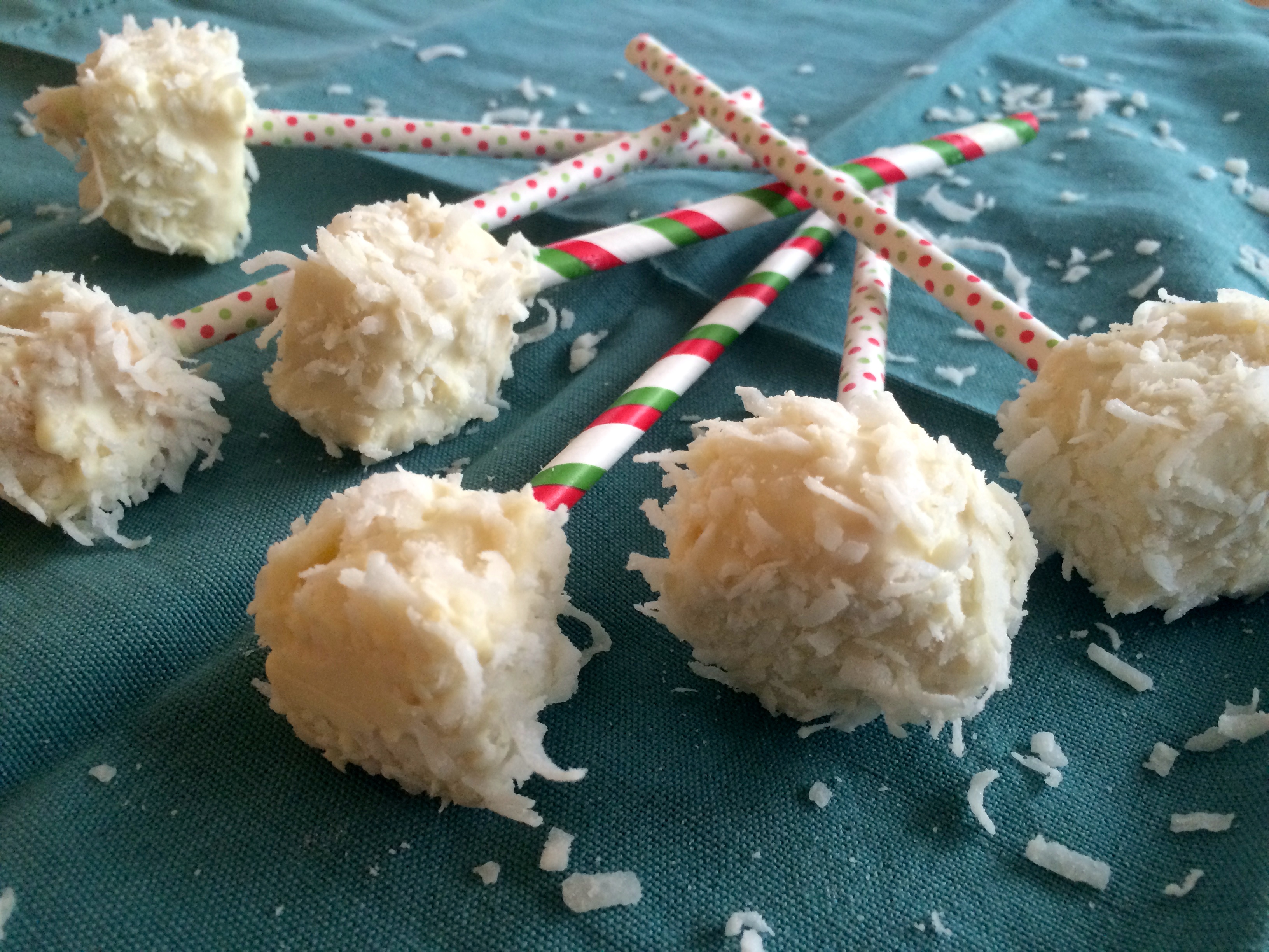 My cake-pop cum coconut cubes - photo Karen Anderson