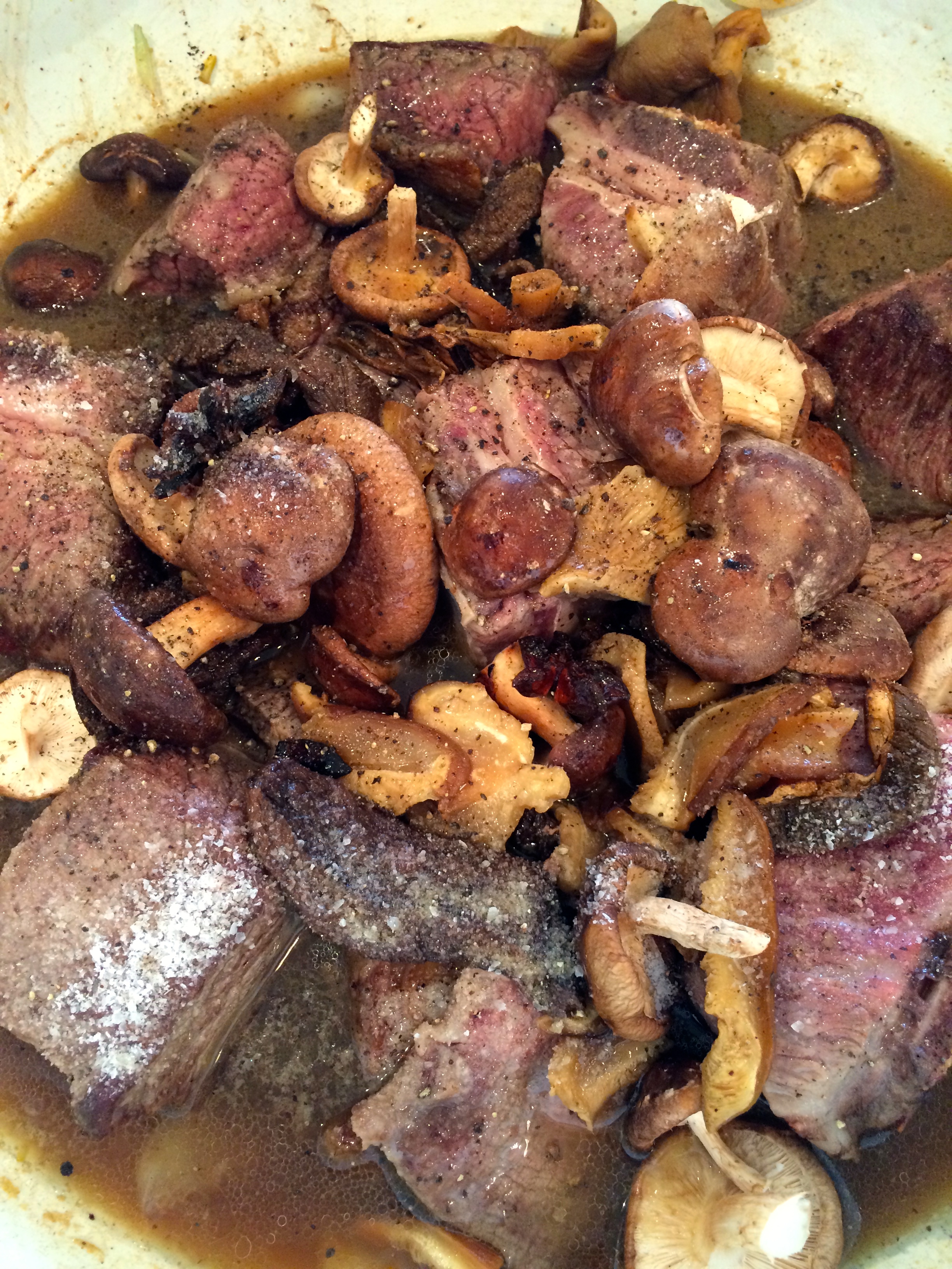Add the liquids and braise for hours - photo - Karen Anderson