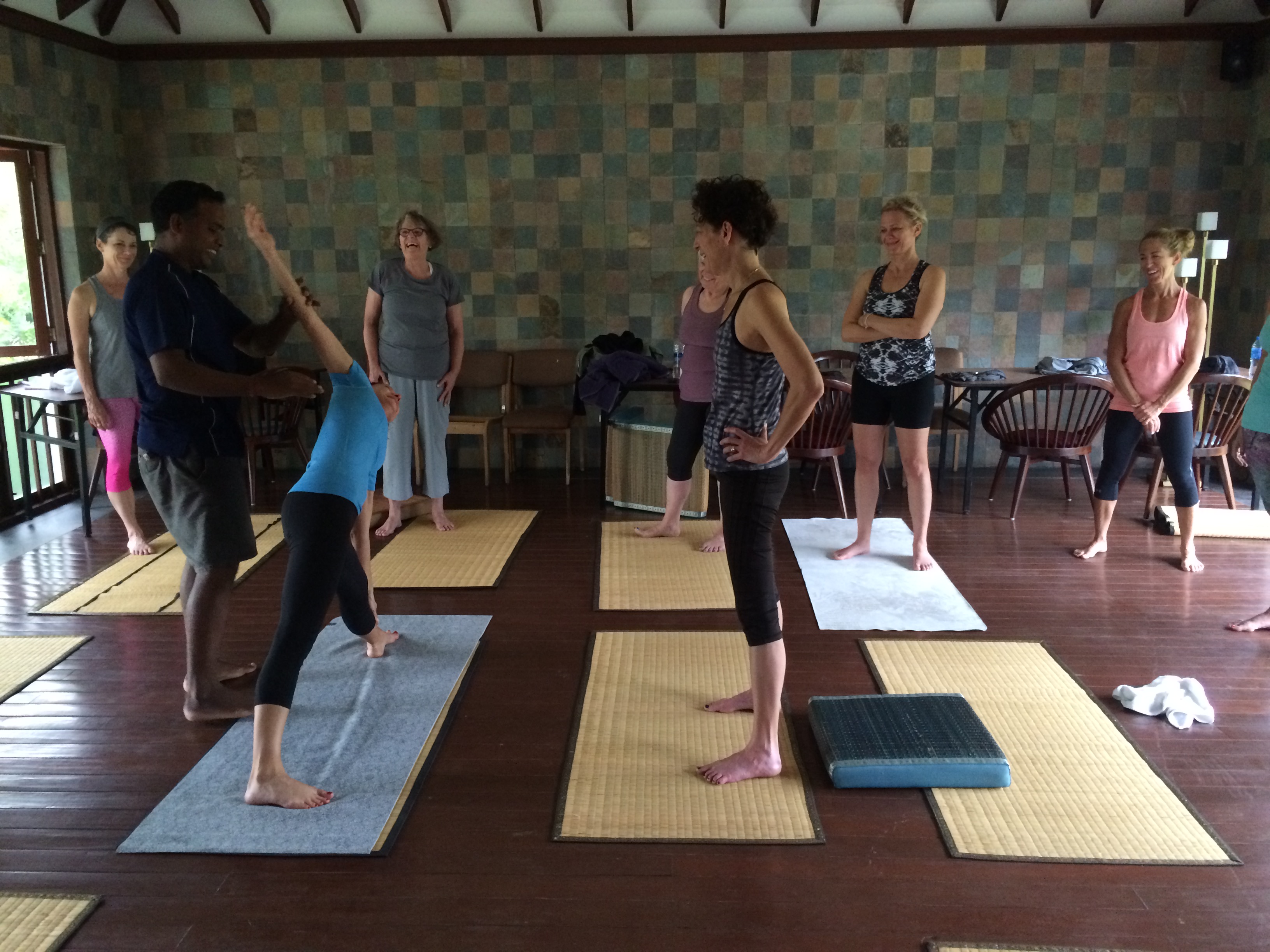 yoga in Mahamallapuram - photo - Karen Anderson