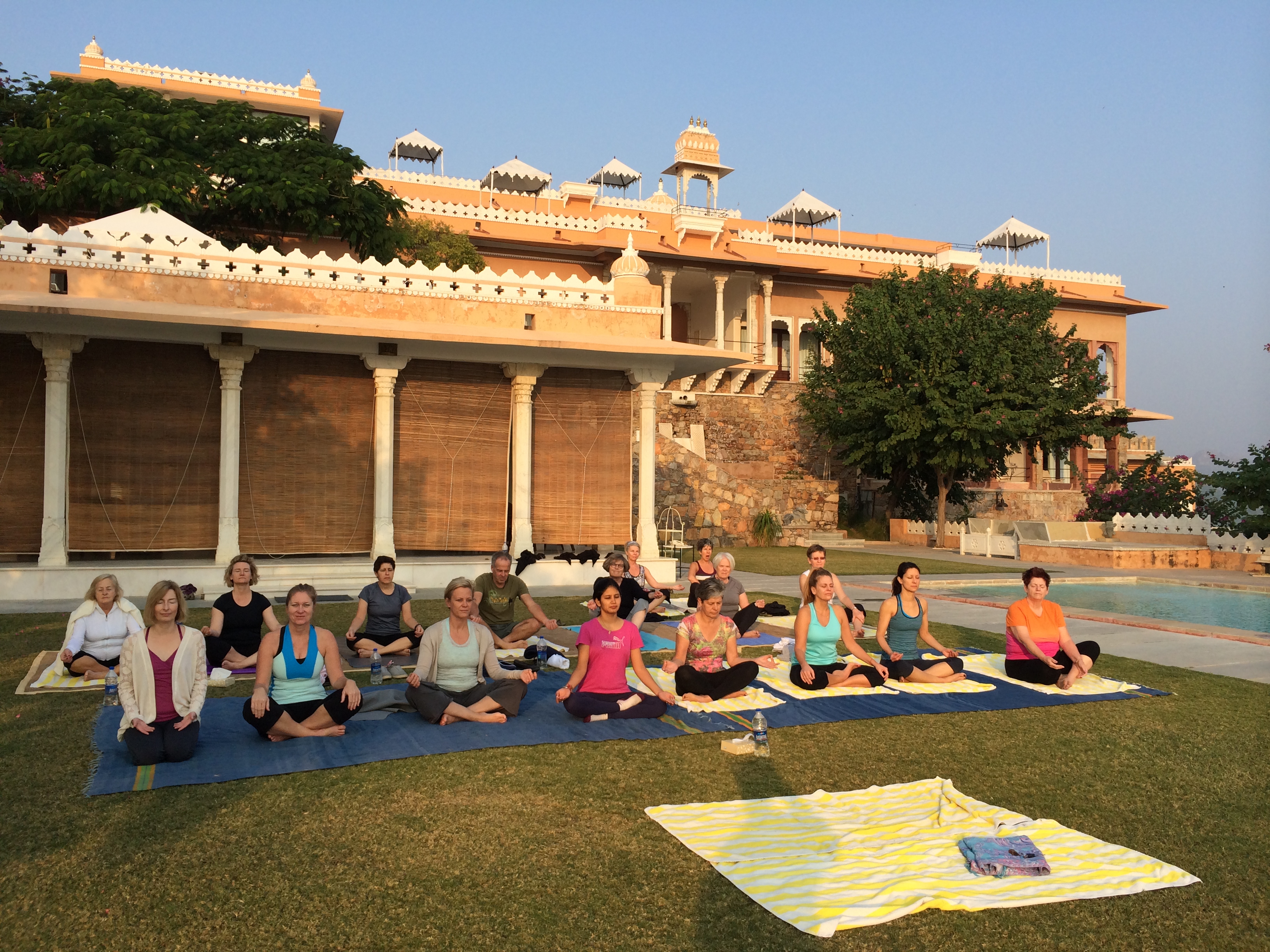 yoga at Fateh Garh - photo - Karen Anderson