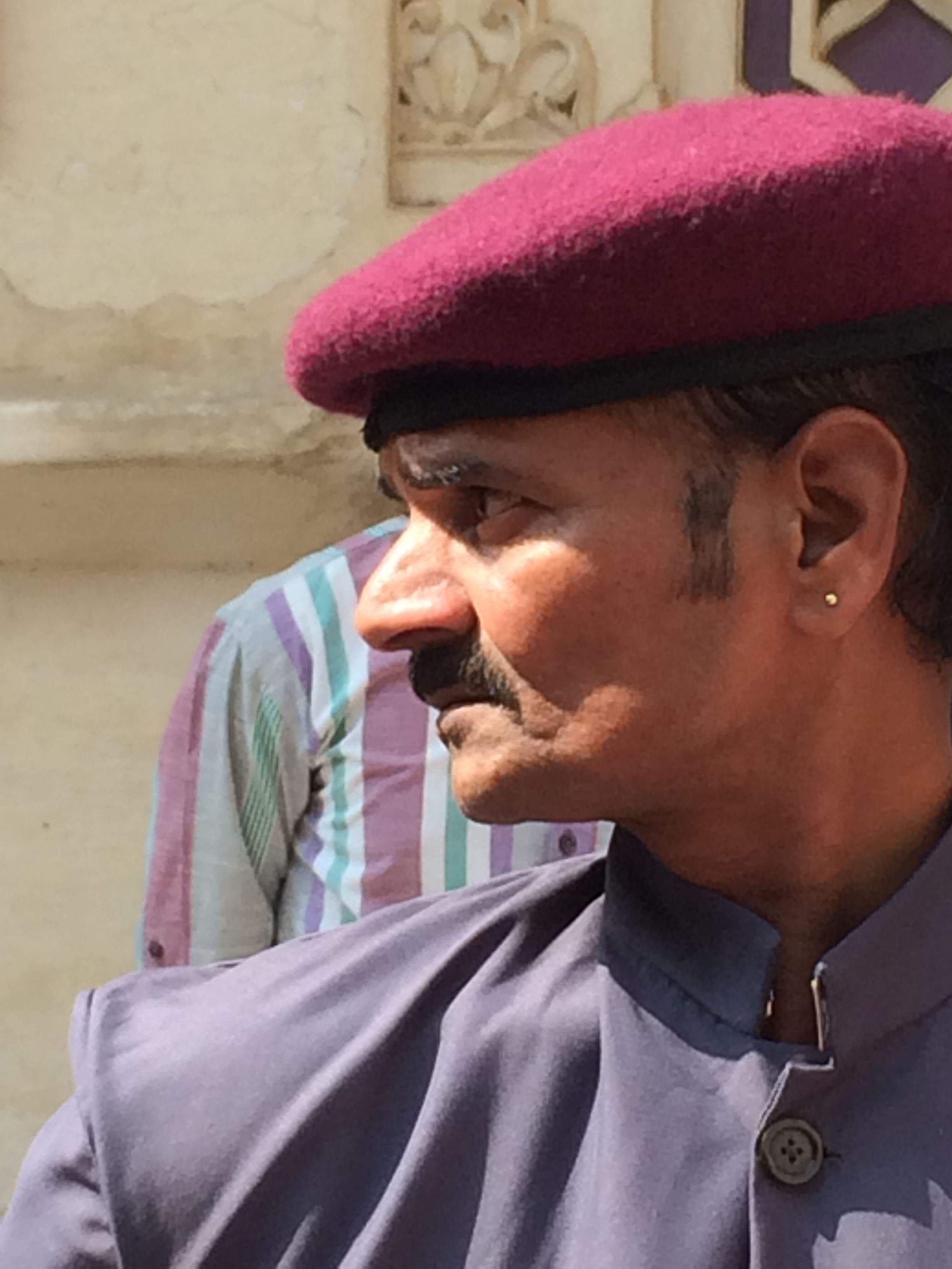 Udaipur city palace guard - photo - Karen Anderson