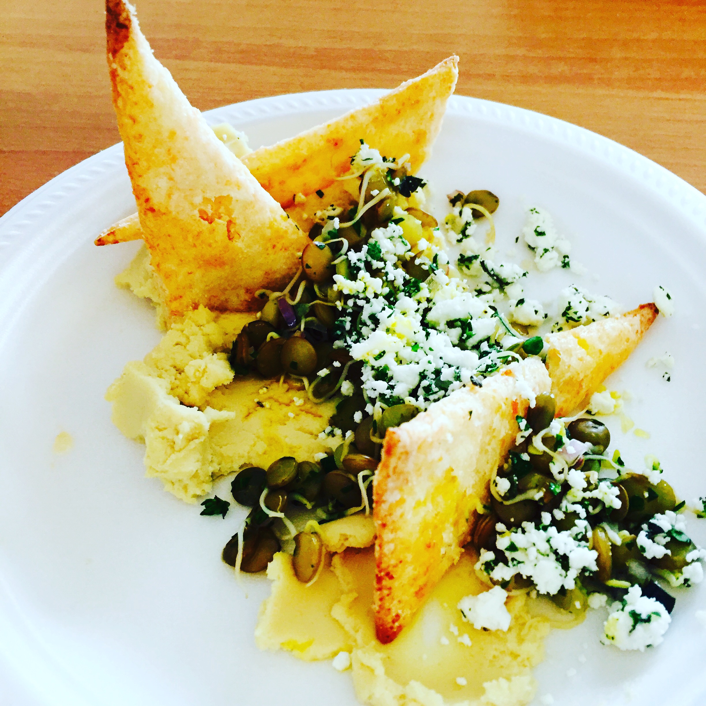 lentil crackers, hummus, Andrea Harling