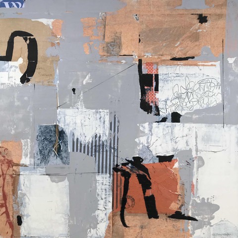 Cover Up - abstract painting by Louise Savoie