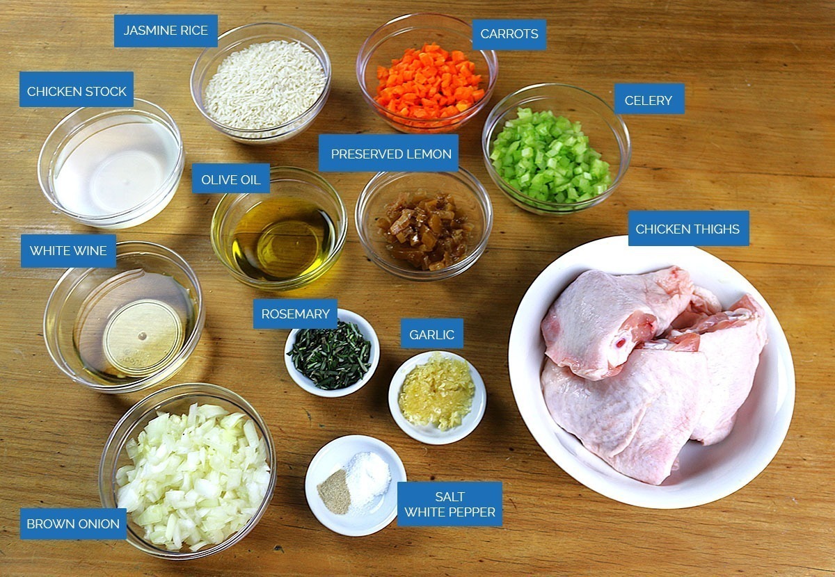One Pot Lemon Chicken Rice Ingredients