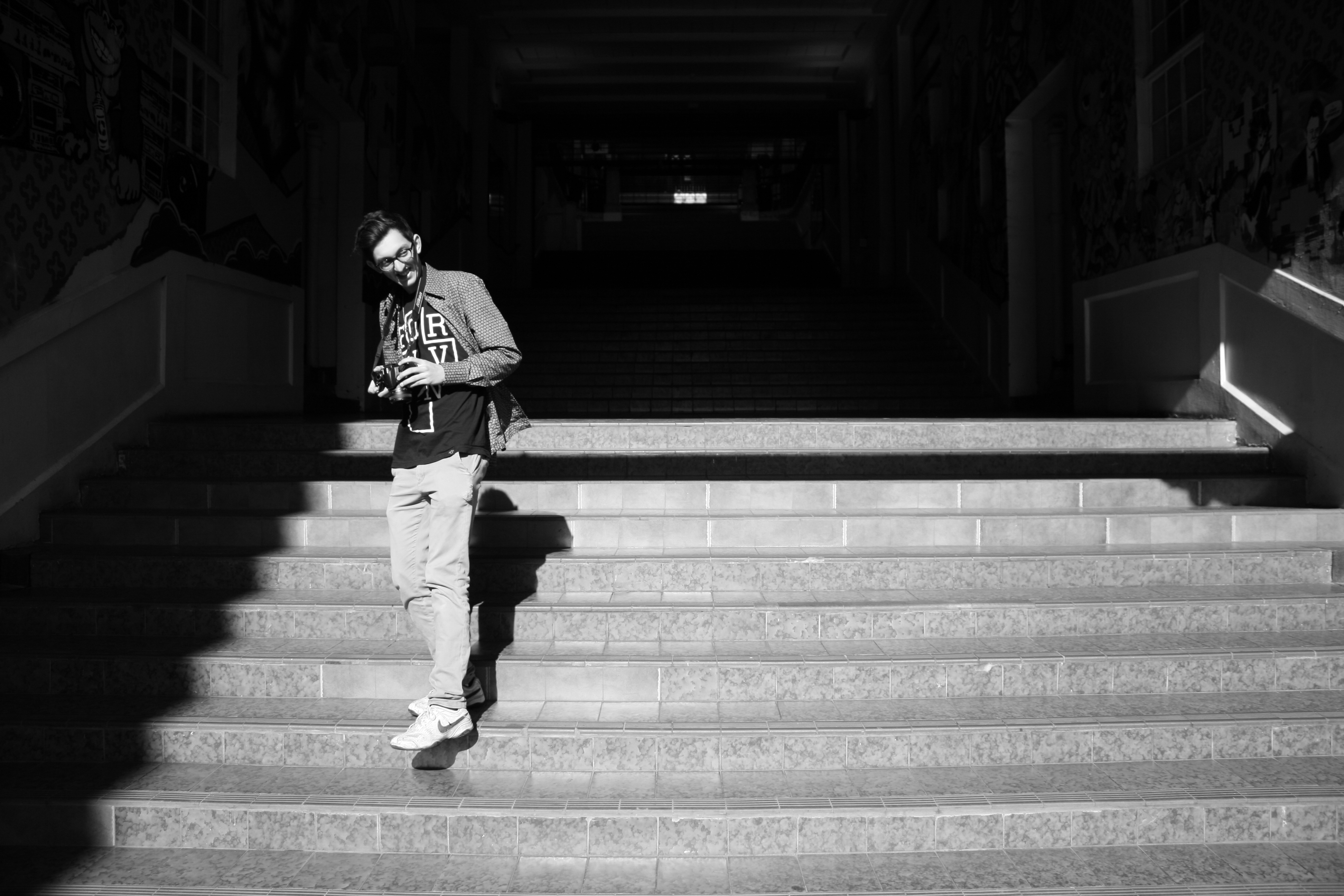 My mate Hayden leaving St Kevin's arcade, K Rd.