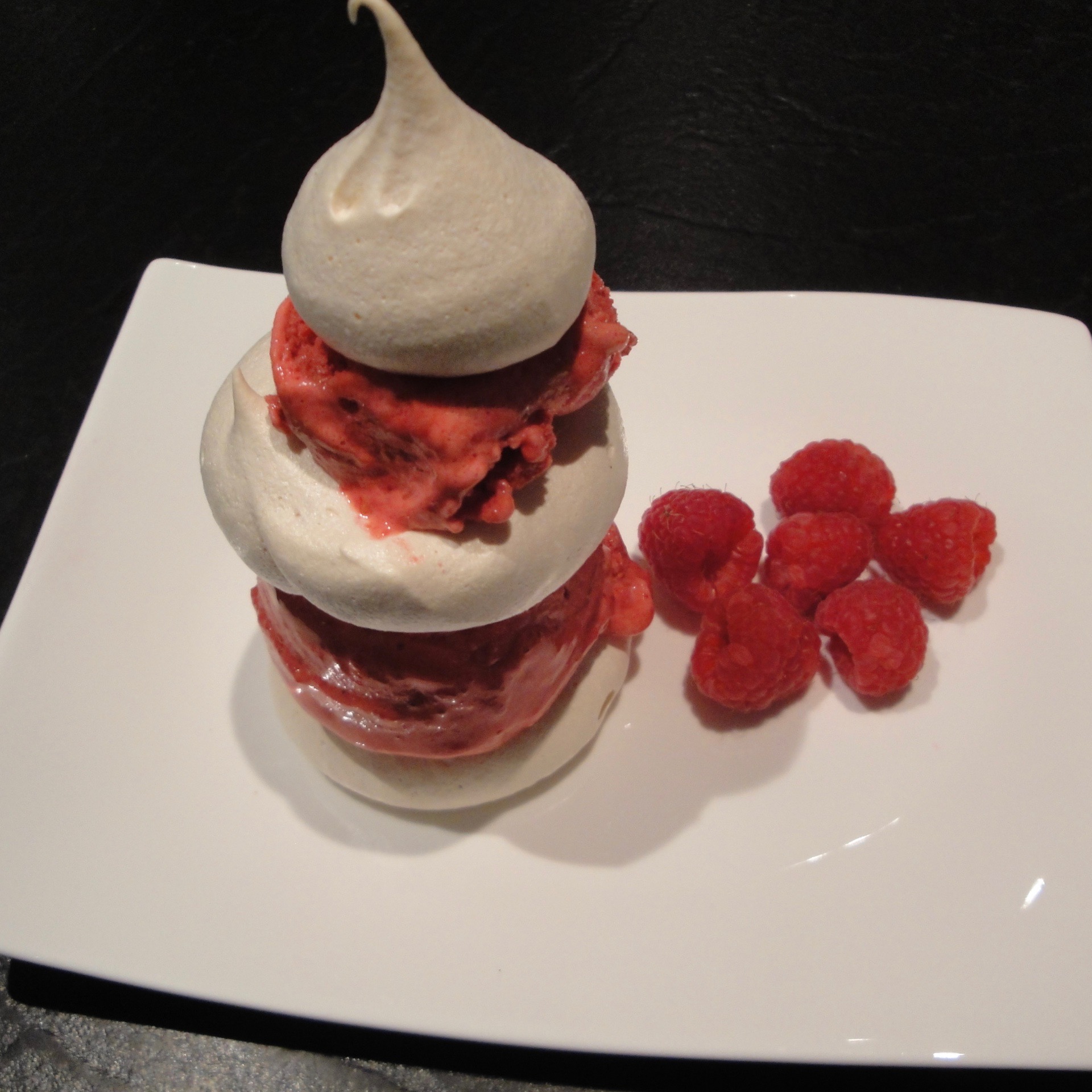 Sorbet tower, inspired by a dessert served to me at an Auberge (a country inn) while travellig through rural France.