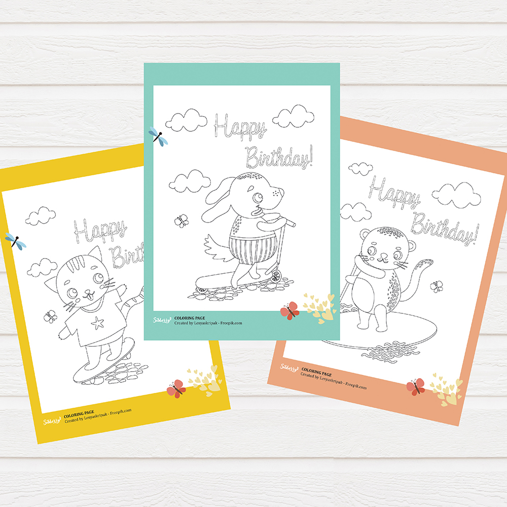 3 different coloring pages