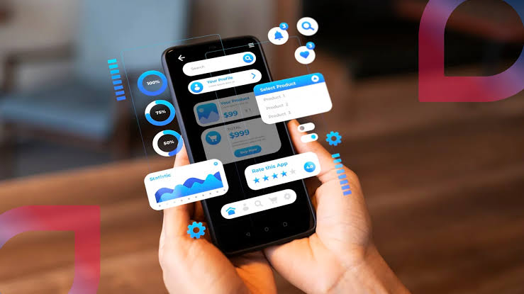 Mobile app development on a smartphone screen