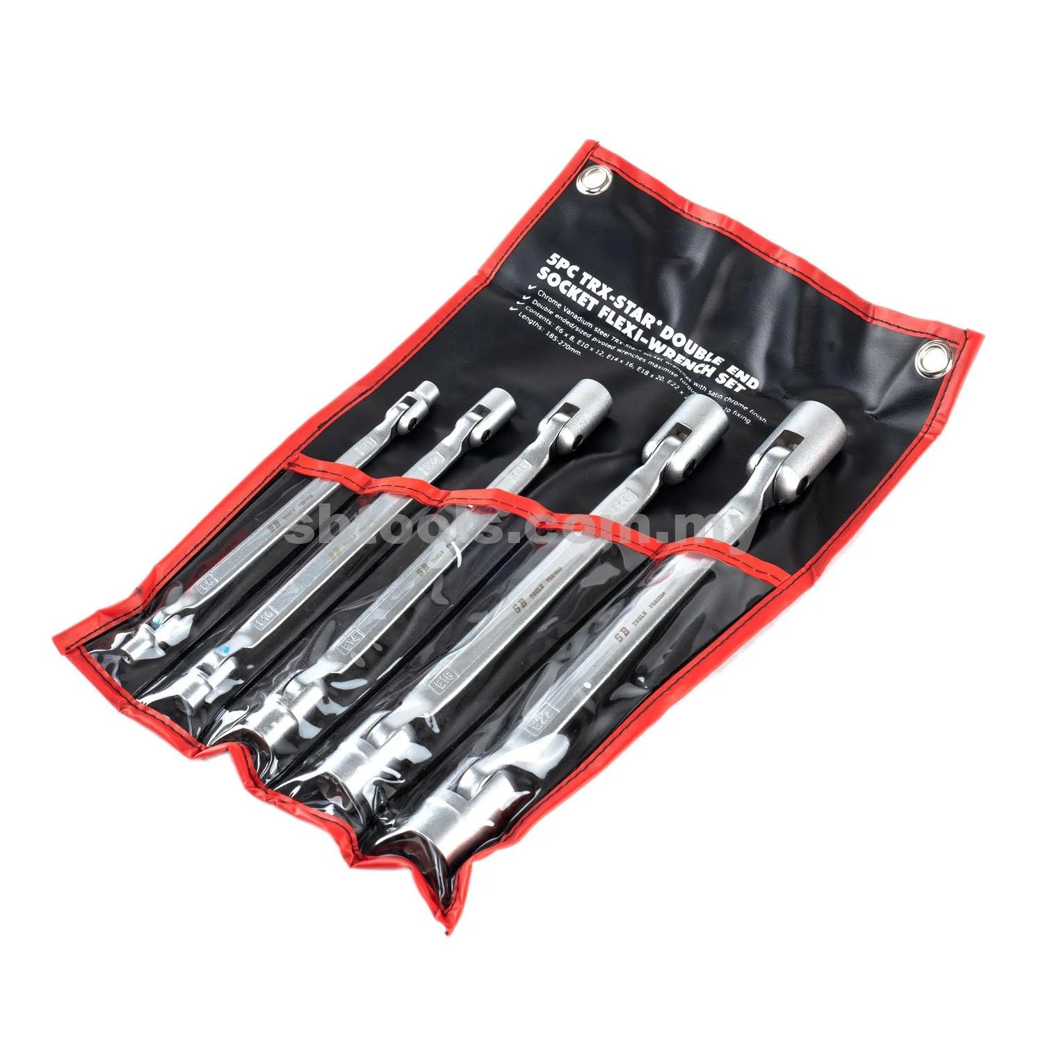 Sb Tools 5pcs Double Flexible External Torx Wrench Set E6 E24