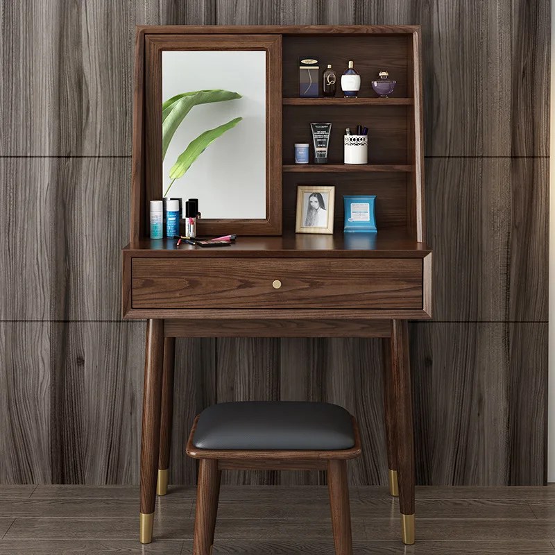 2020 Latest Design Wooden Dressing Table Dresser With Mirror Nordic Luxury European Modern For Bedroom China Fashion Craft Buy Storage Walnut Color White Ash Solid Wood Dressing Table Useful Individuality Design New