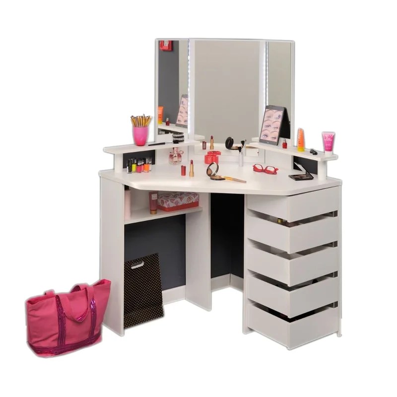 2020 New Design Corner Dressing Table With Drawers Led Mirror Room Dresser View Corner Dressing Table Customized Product Details From Jinan Tri Tiger Technology Development Co Ltd On Alibaba Com