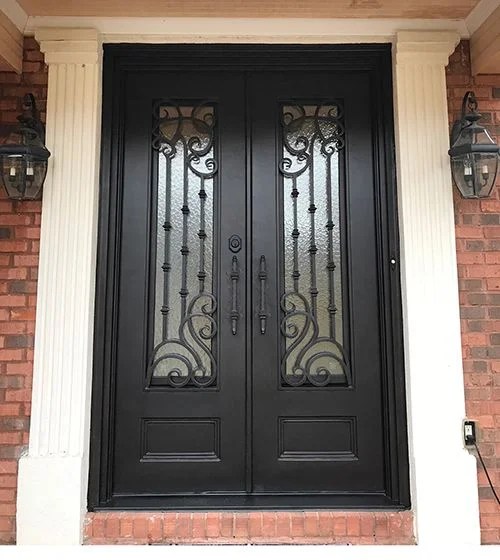 Main Gate Design Double Security Wrought Iron Doors Buy Double Door Gate Design Main Door Designs Double Door Iron Security Doors Product On Alibaba Com