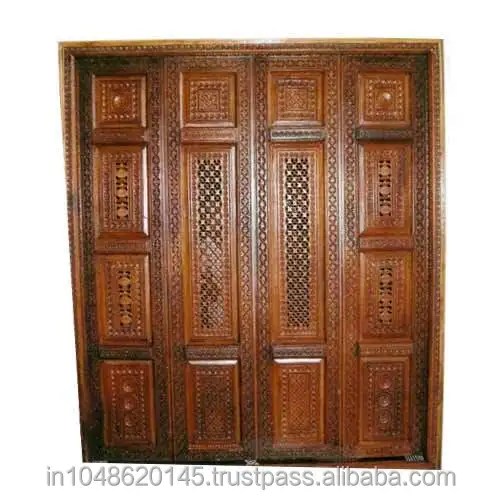 Teak Wood Pooja Room Door Buy Solid Teak Wood Doors Door Carving Designs Puja Room Door Designs Product On Alibaba Com