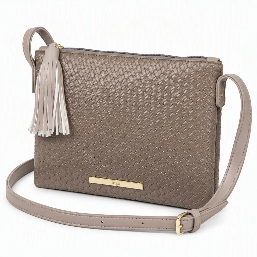 PVC shoulder bag side angle view compact elegant silhouette