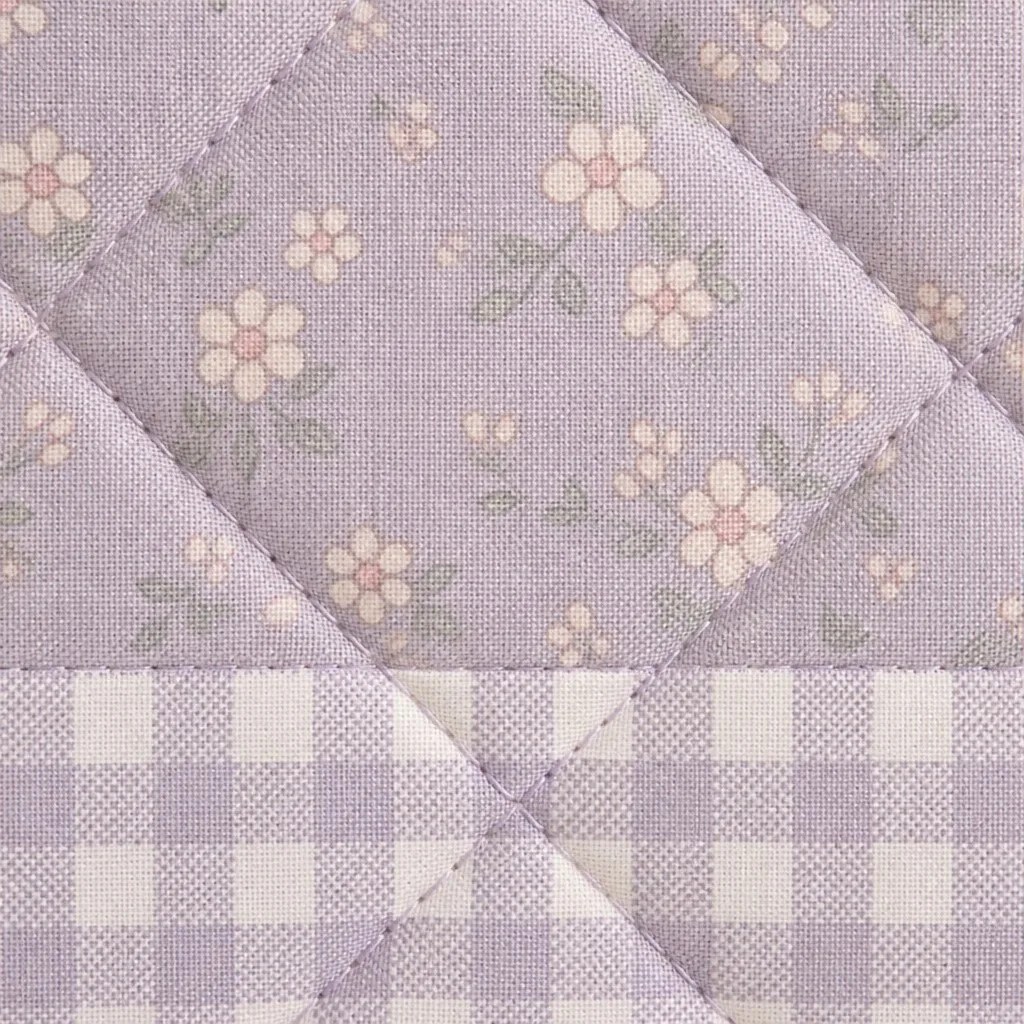 Cotton Cosmetic Bag floral gingham cotton fabric texture